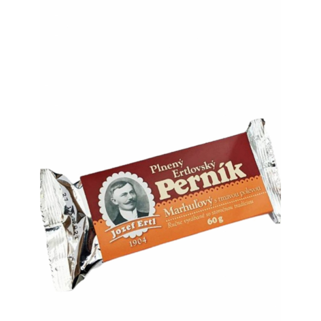 Plnený perník marhuľový s tmavou polevou 60g Plnený perník marhuľový s tmavou polevou 60g